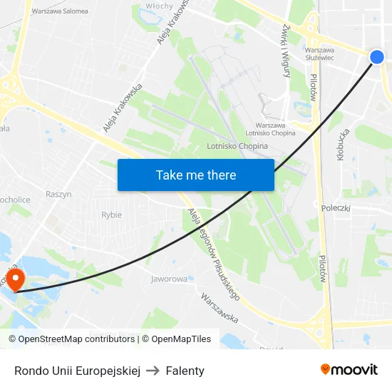 Rondo Unii Europejskiej to Falenty map
