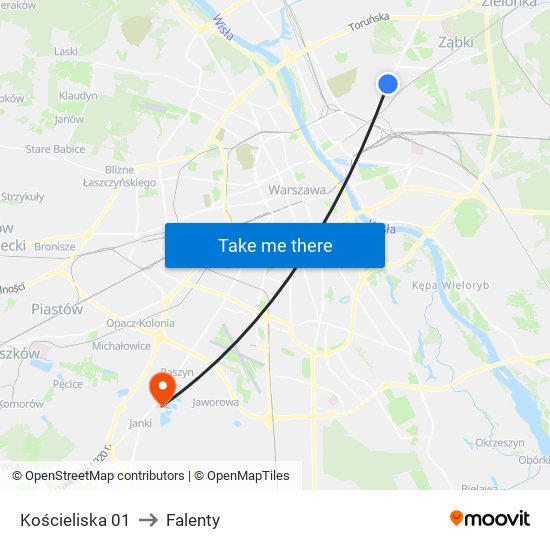 Kościeliska 01 to Falenty map