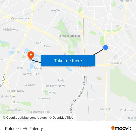 Poleczki to Falenty map