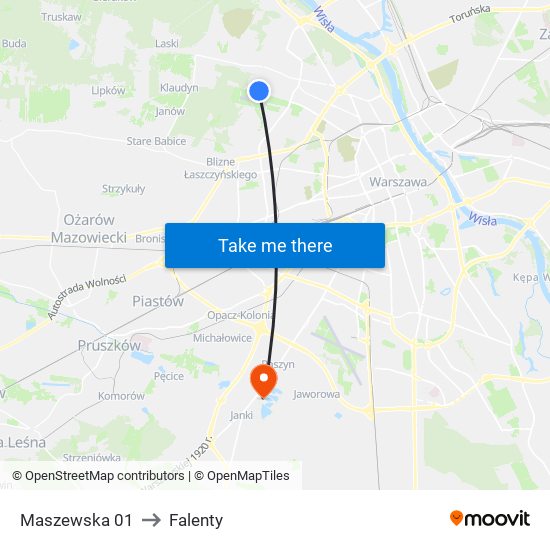 Maszewska 01 to Falenty map
