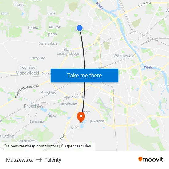 Maszewska to Falenty map