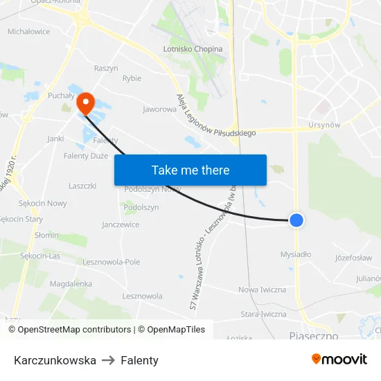 Karczunkowska to Falenty map