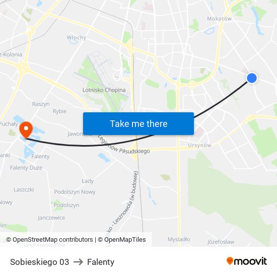 Sobieskiego 03 to Falenty map