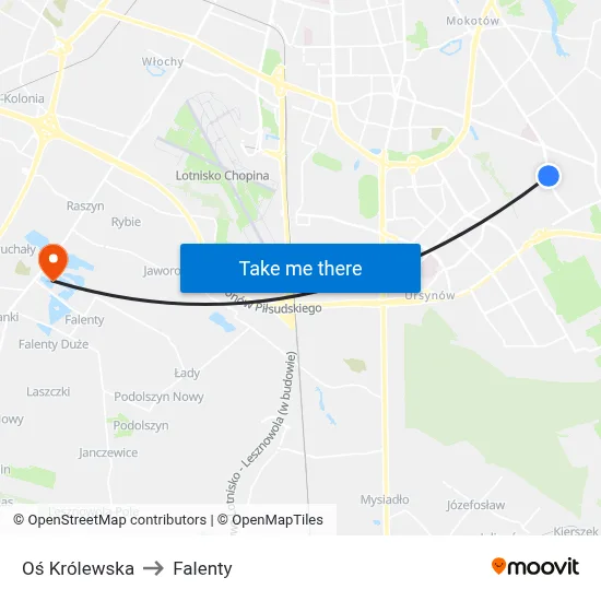 Oś Królewska to Falenty map