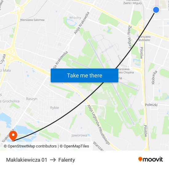 Maklakiewicza 01 to Falenty map