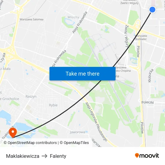 Maklakiewicza to Falenty map
