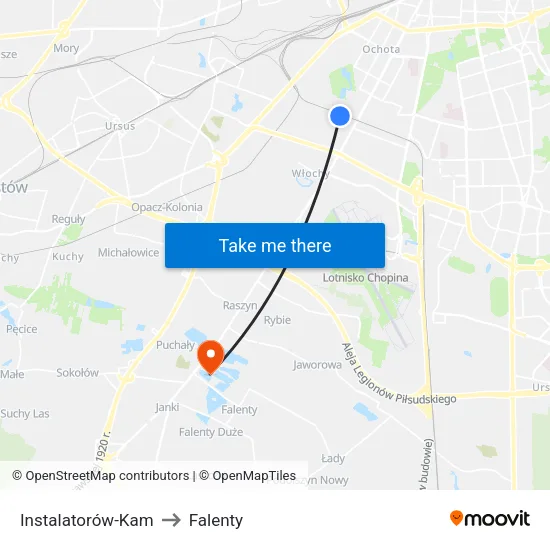 Instalatorów - Kam to Falenty map