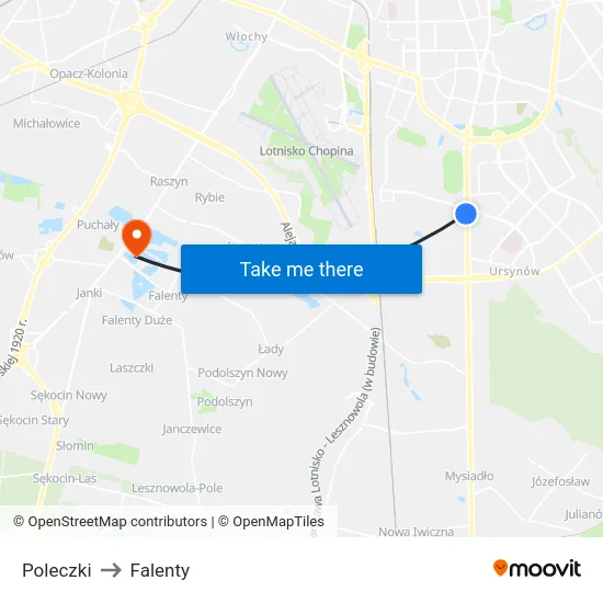 Poleczki to Falenty map