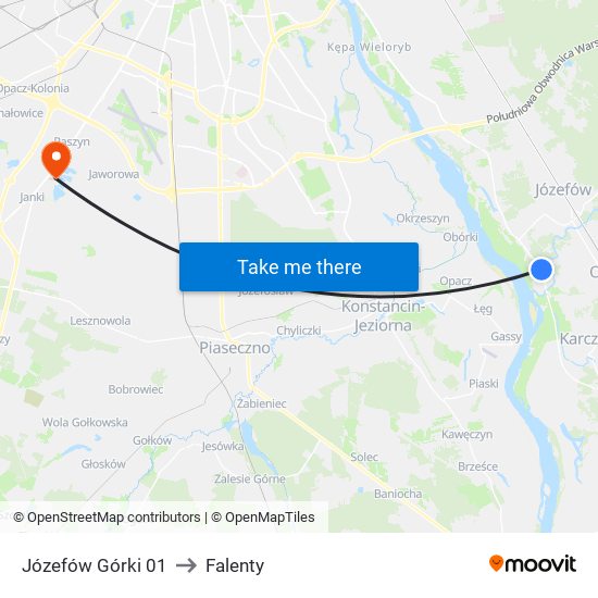 Józefów Górki 01 to Falenty map