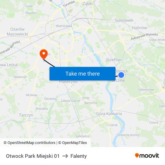 Otwock Park Miejski 01 to Falenty map