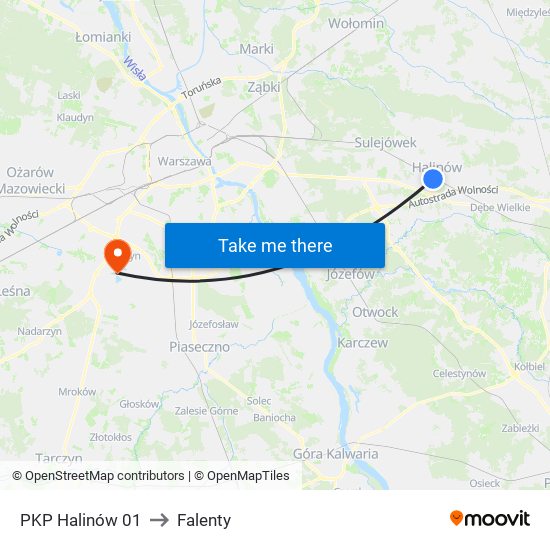 PKP Halinów 01 to Falenty map