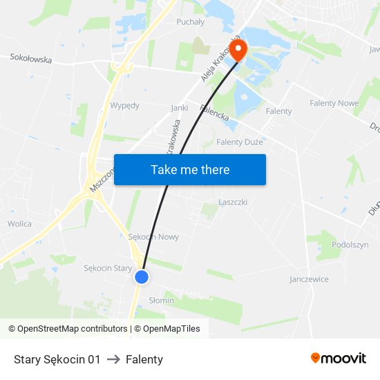 Stary Sękocin 01 to Falenty map