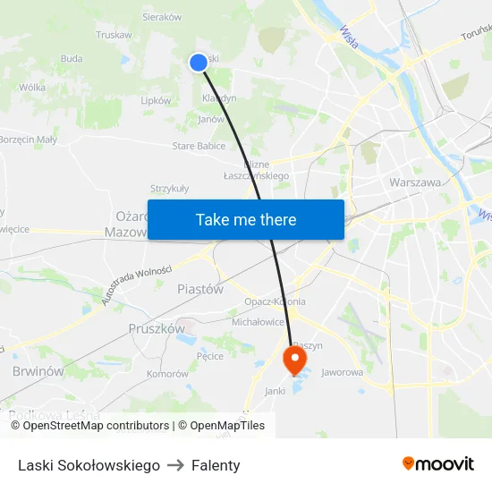 Laski Sokołowskiego to Falenty map