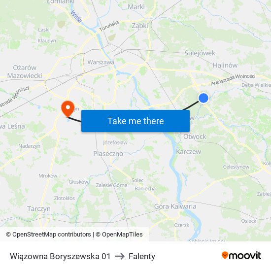 Wiązowna Boryszewska 01 to Falenty map