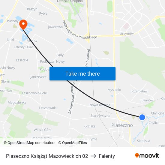 Piaseczno Książąt Mazowieckich 02 to Falenty map