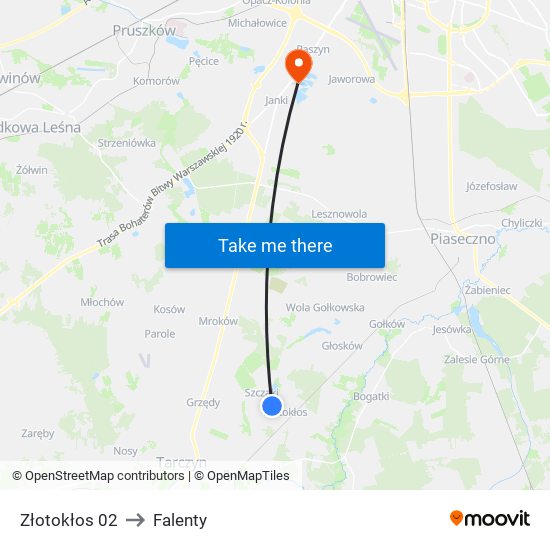 Złotokłos 02 to Falenty map