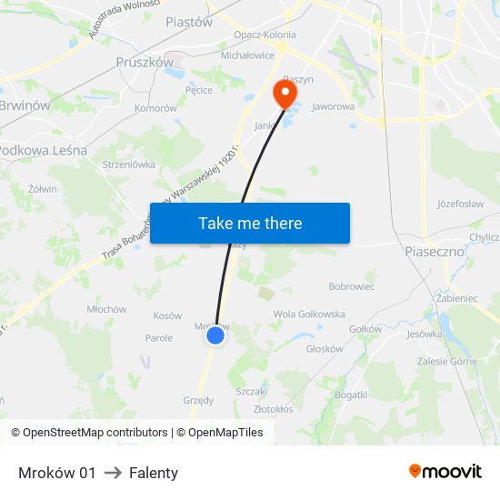 Mroków 01 to Falenty map