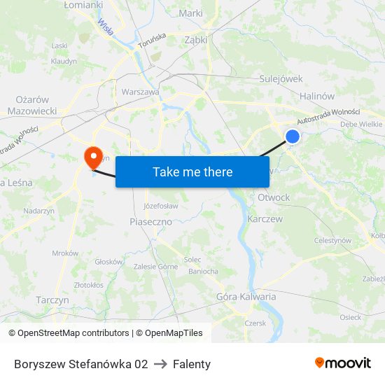 Boryszew Stefanówka 02 to Falenty map