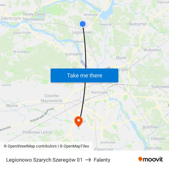 Legionowo Szarych Szeregów 01 to Falenty map