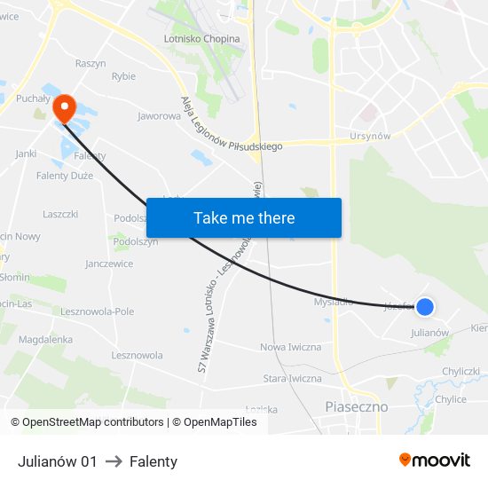 Julianów 01 to Falenty map