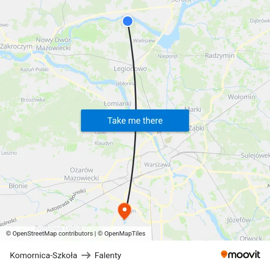 Komornica - Szkoła to Falenty map