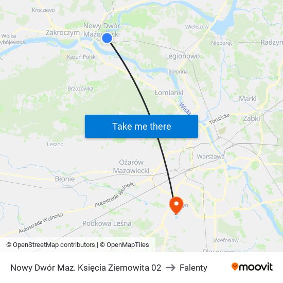 Nowy Dwór Maz. Księcia Ziemowita 02 to Falenty map