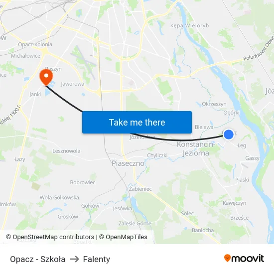 Opacz - Szkoła to Falenty map