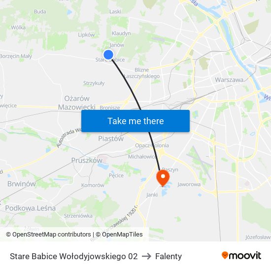 Stare Babice Wołodyjowskiego 02 to Falenty map