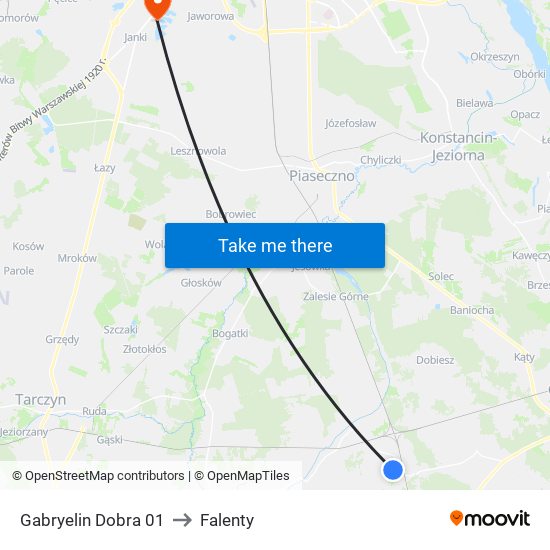 Gabryelin Dobra 01 to Falenty map