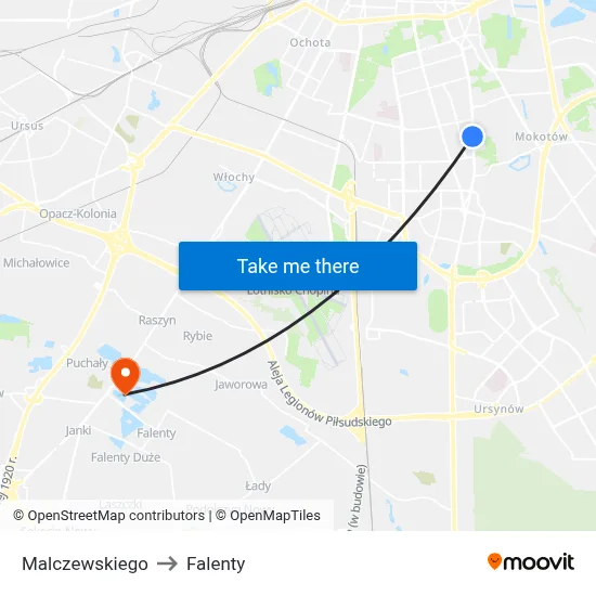 Malczewskiego to Falenty map