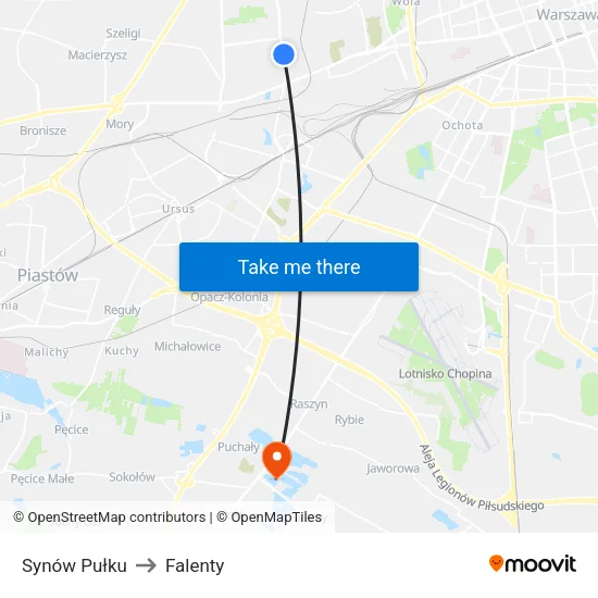 Synów Pułku to Falenty map