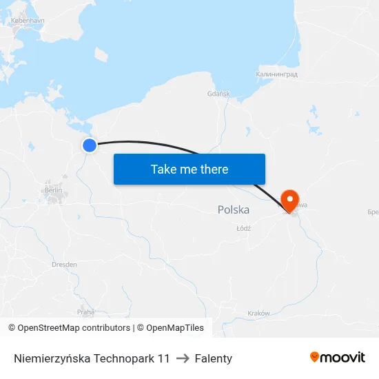 Niemierzyńska Technopark 11 to Falenty map
