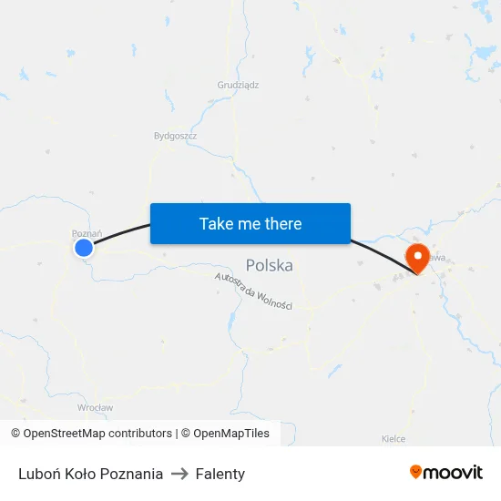 Luboń Koło Poznania to Falenty map