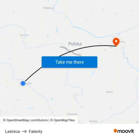 Leśnica to Falenty map