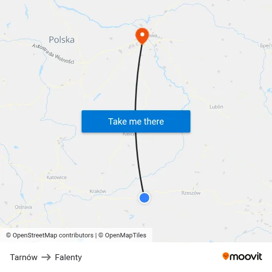 Tarnów to Falenty map