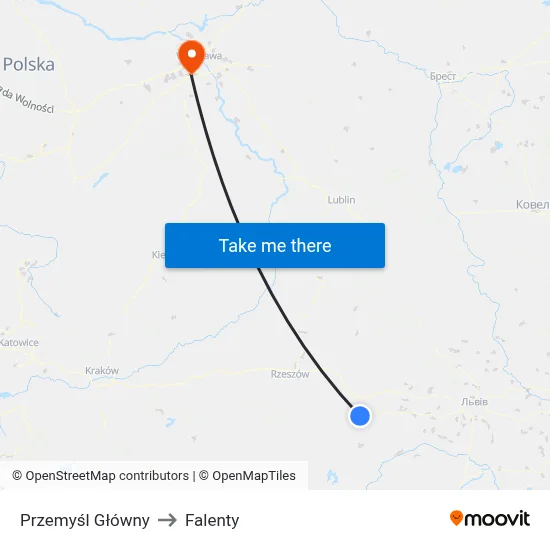 Przemyśl Główny to Falenty map