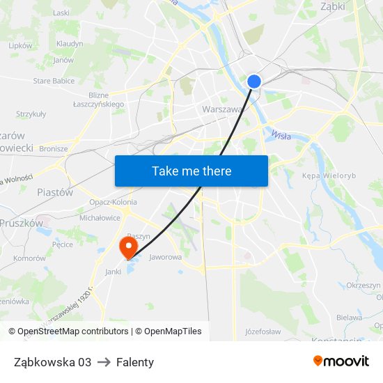 Ząbkowska 03 to Falenty map