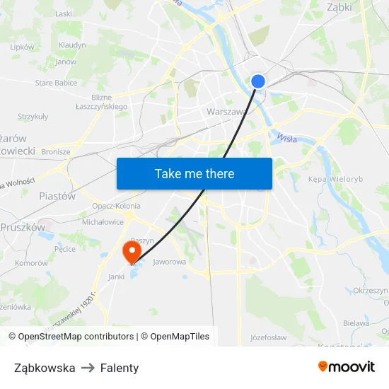 Ząbkowska to Falenty map