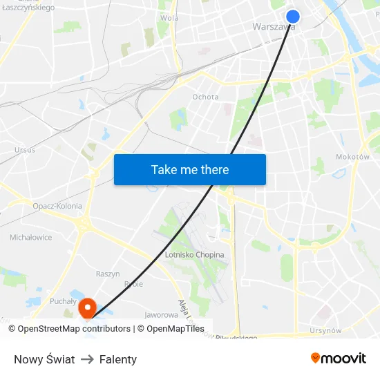 Nowy Świat to Falenty map