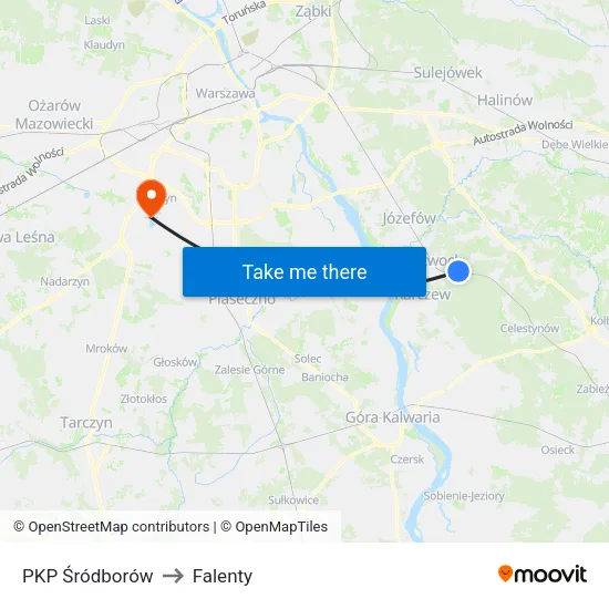 PKP Śródborów to Falenty map