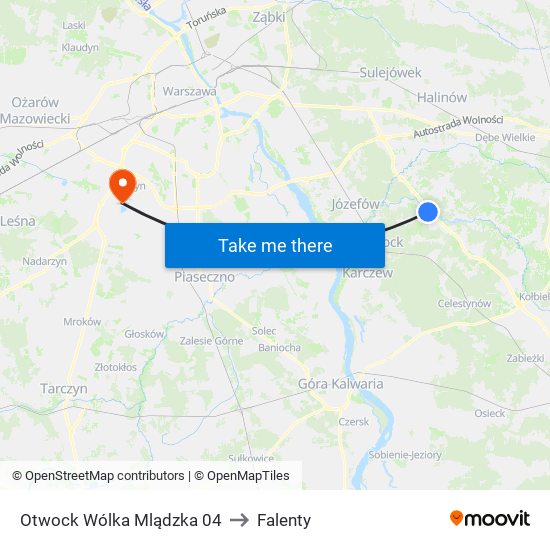 Otwock Wólka Mlądzka 04 to Falenty map