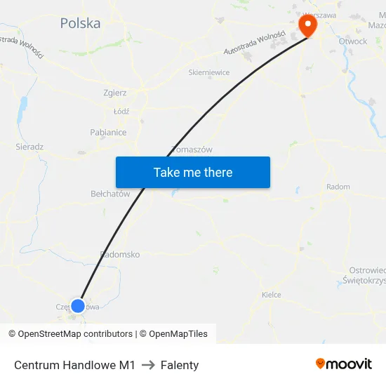 Centrum Handlowe M1 to Falenty map