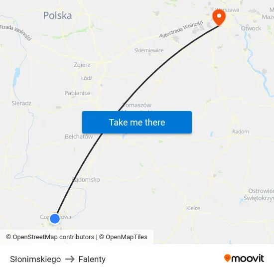 Słonimskiego to Falenty map