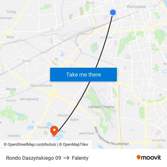 Rondo Daszyńskiego 09 to Falenty map