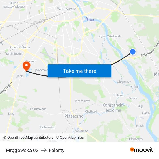 Mrągowska 02 to Falenty map