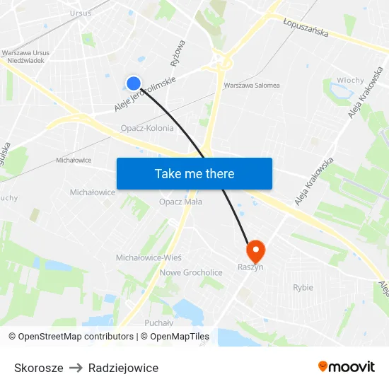 Skorosze to Radziejowice map