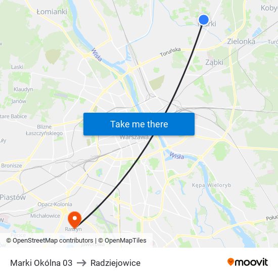 Marki Okólna 03 to Radziejowice map