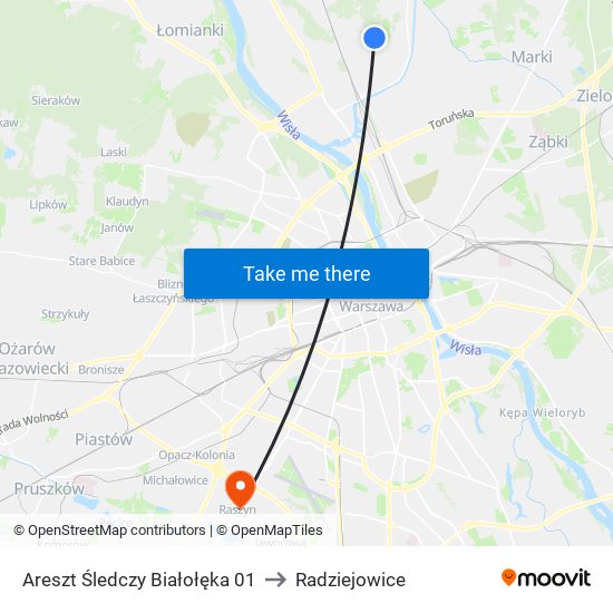 Areszt Śledczy Białołęka 01 to Radziejowice map