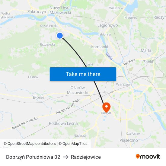 Dobrzyń Południowa 02 to Radziejowice map