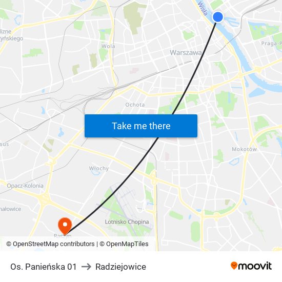 Os. Panieńska 01 to Radziejowice map